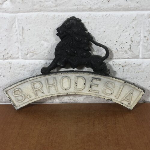Vintage Cast Iron Southern Rhodesia Sign