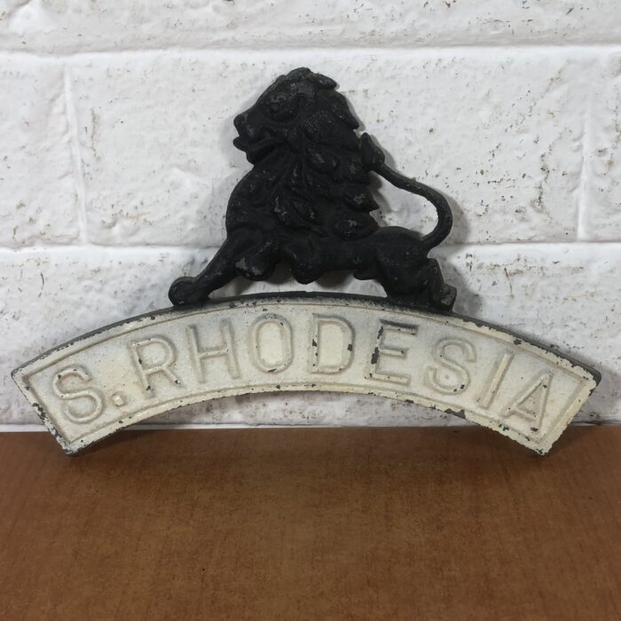 Vintage Cast Iron Southern Rhodesia Sign