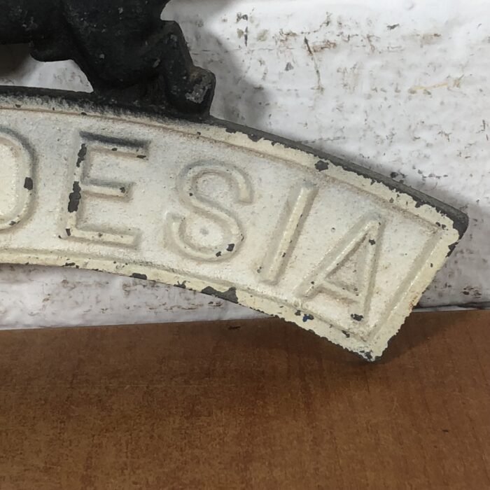Vintage Cast Iron Southern Rhodesia Sign - Image 5