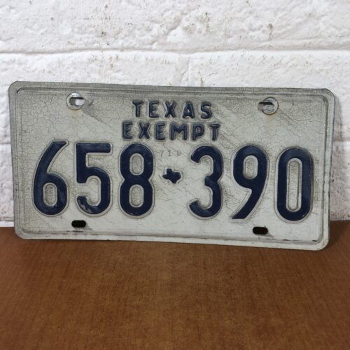 Vintage Texas USA Number Plate