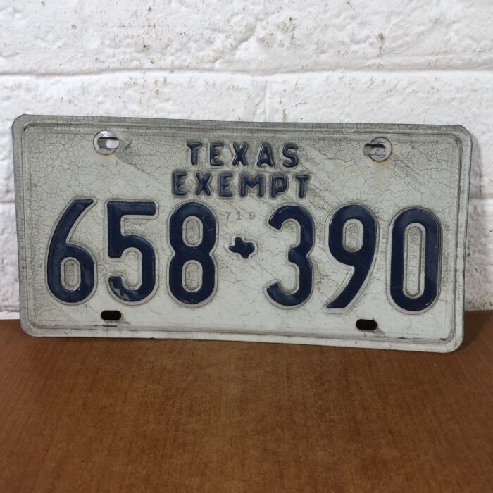 Vintage Texas USA Number Plate