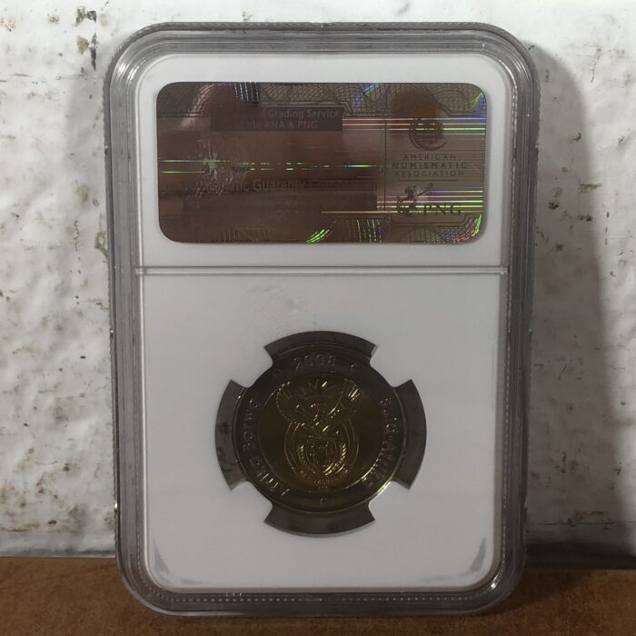 2008 Nelson Mandela 90th Birthday 5 Rand Coin (Graded by MS66 by NGC) - Image 4