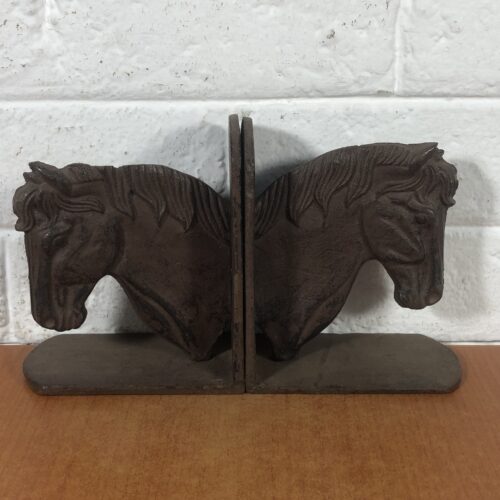 Vintage Cast Iron Horse Bookends