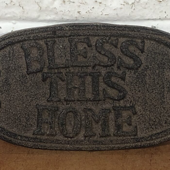 Cast Iron 'Bless This Home' Sign - Image 3