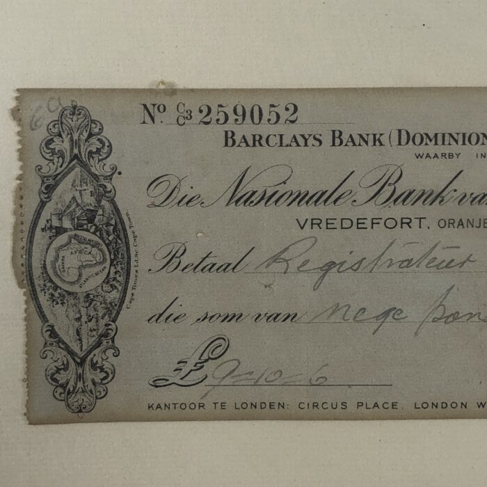 Framed Vintage 1940s Barclays Bank Cheques - Image 3