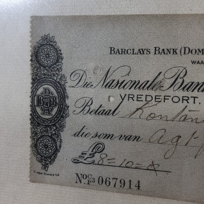Framed Vintage 1940s Barclays Bank Cheques - Image 6