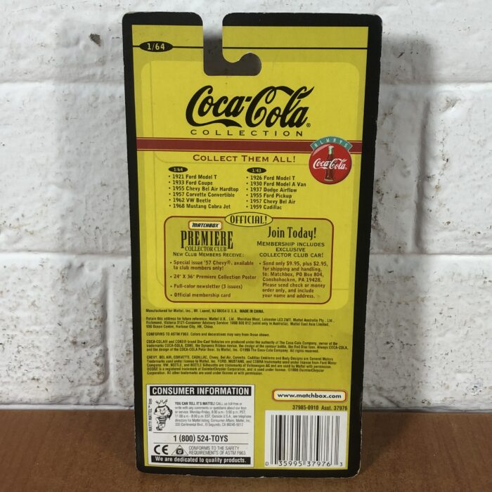 Coca Cola Matchbox 1957 Corvette Convertible Model - Image 8