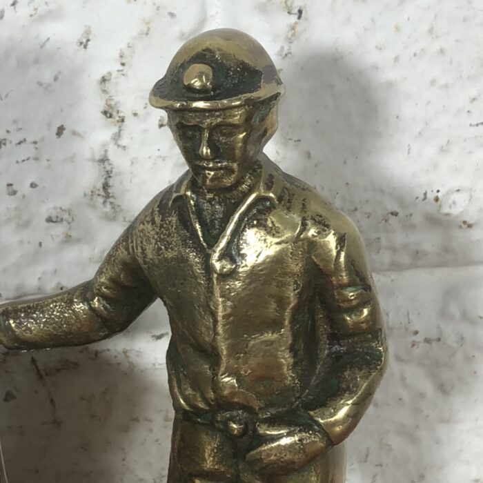 Vintage Brass Welsh Miner & Coal Cart Statuette - Image 5
