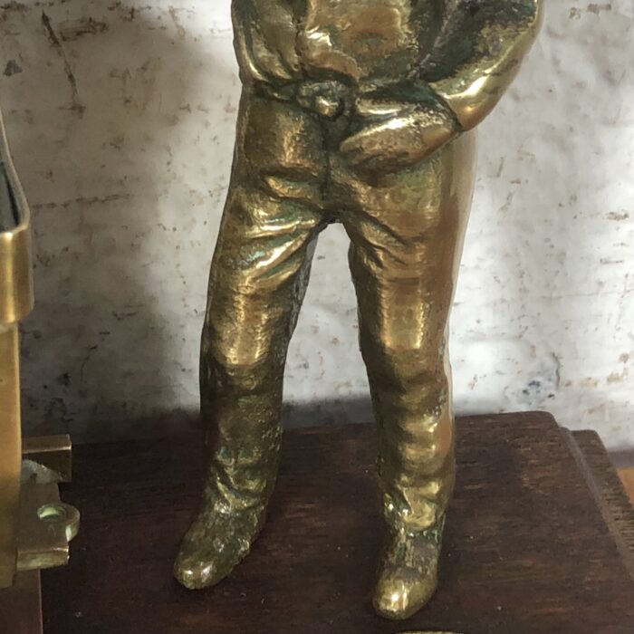 Vintage Brass Welsh Miner & Coal Cart Statuette - Image 6