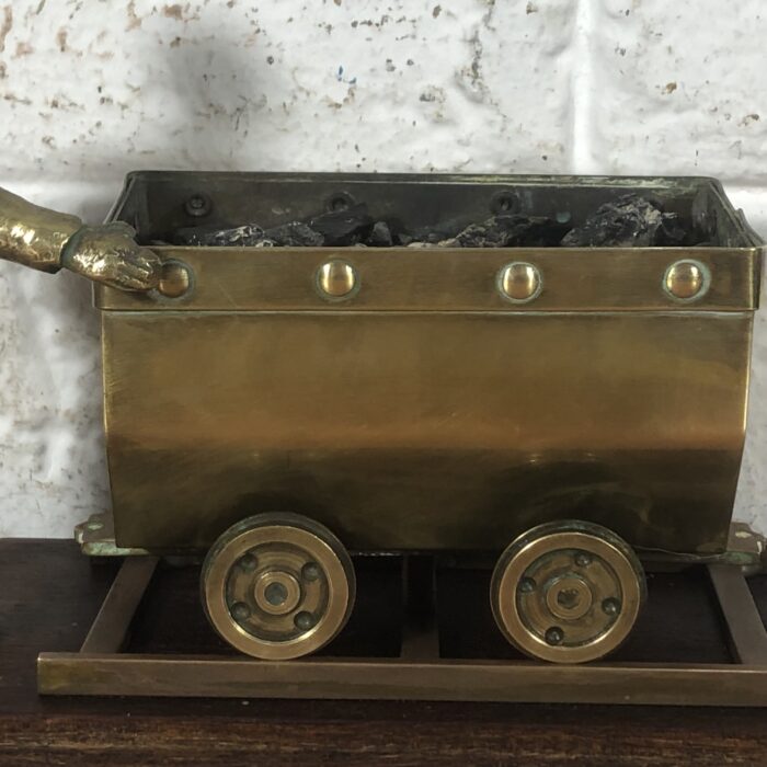 Vintage Brass Welsh Miner & Coal Cart Statuette - Image 11