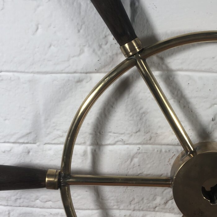 Vintage Brass Yacht Ship's Wheel - Image 4