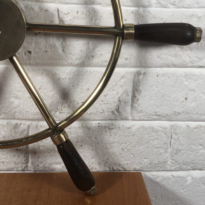 Vintage Brass Yacht Ship's Wheel - Image 5