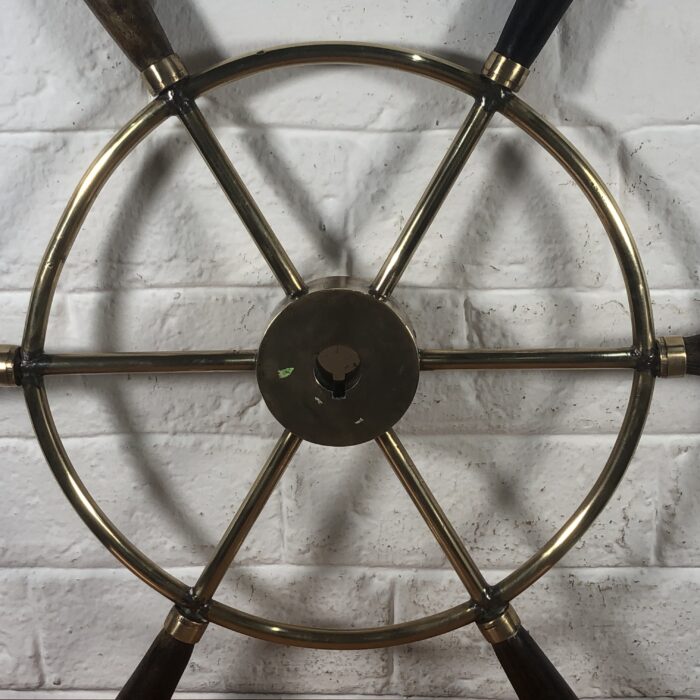 Vintage Brass Yacht Ship's Wheel - Image 2