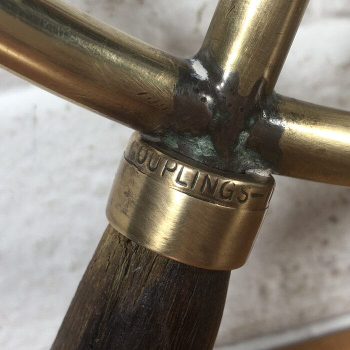 Vintage Brass Yacht Ship's Wheel - Image 6