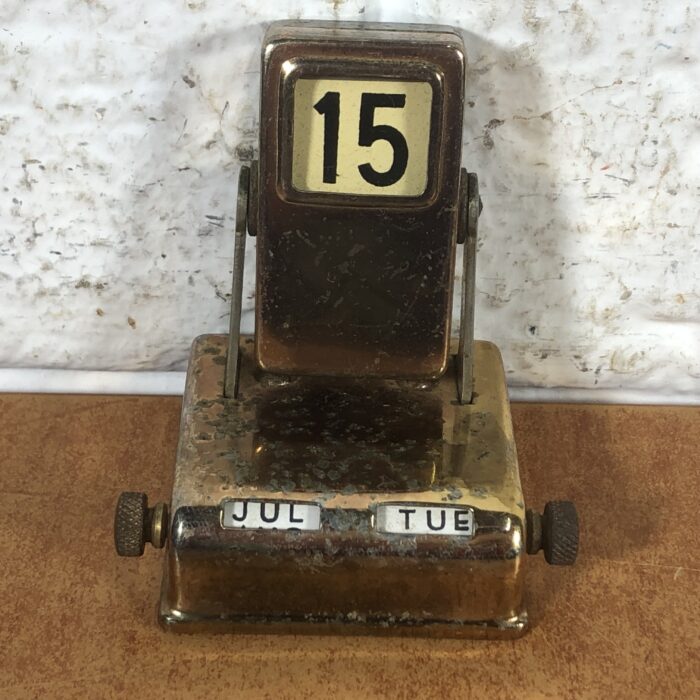 Vintage Brass Door Knocker, Brass Ink Pot & Miniature Flip Calendars - Image 15