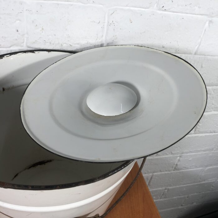 Vintage White Enamel Bucket - Image 5