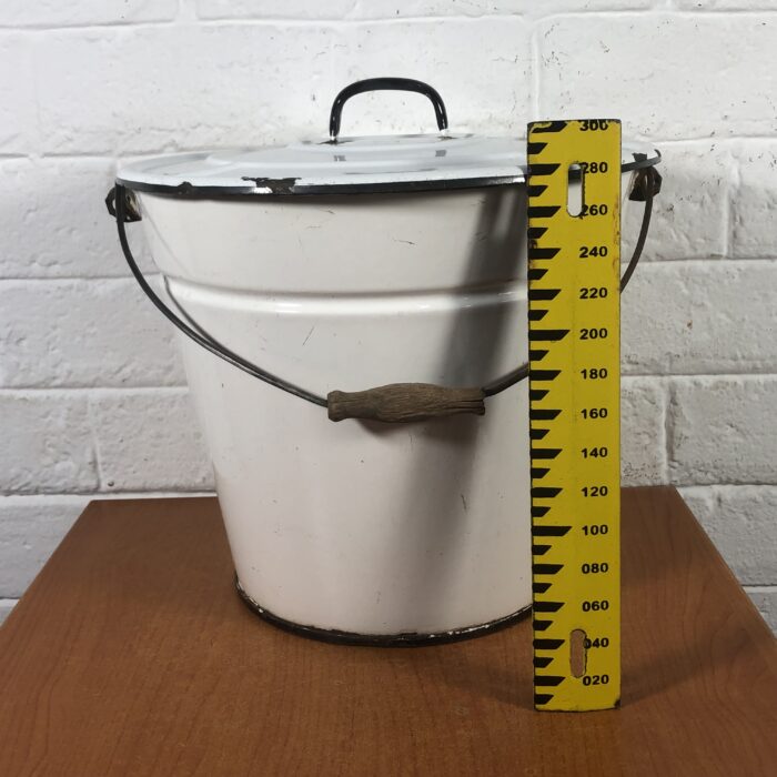Vintage White Enamel Bucket - Image 8