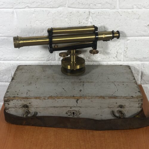 Vintage Brass Surveying Level in Case
