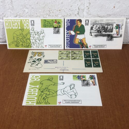 Vintage 1975/1995 South African Rugby Envelopes & Stamps