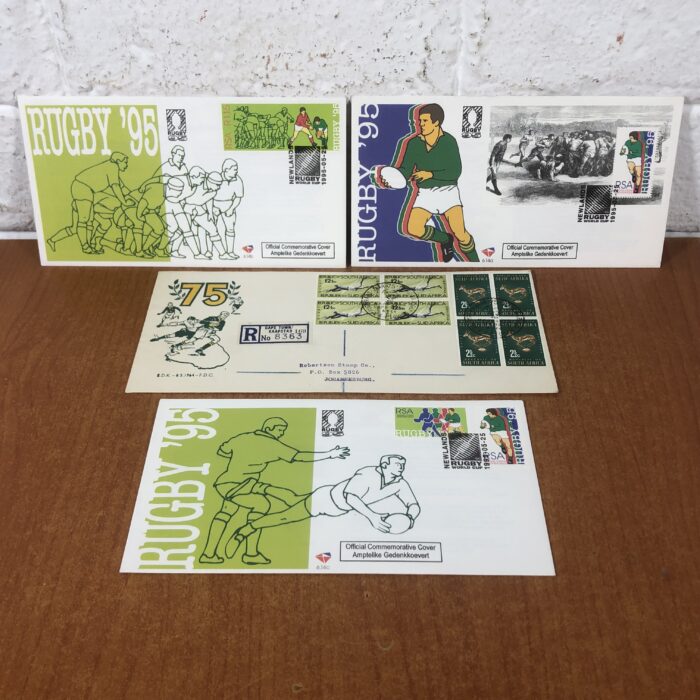 Vintage 1975/1995 South African Rugby Envelopes & Stamps