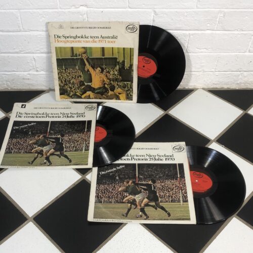 Vintage 1970s South African Springbok Rugby Match Vinyl Records