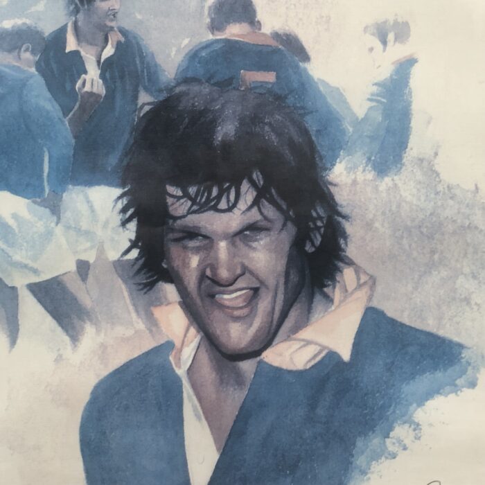 Framed Painting of Springbok Rugby Player Morne du Plessis (by Rupert Hanley) - Image 2
