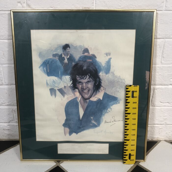 Framed Painting of Springbok Rugby Player Morne du Plessis (by Rupert Hanley) - Image 8
