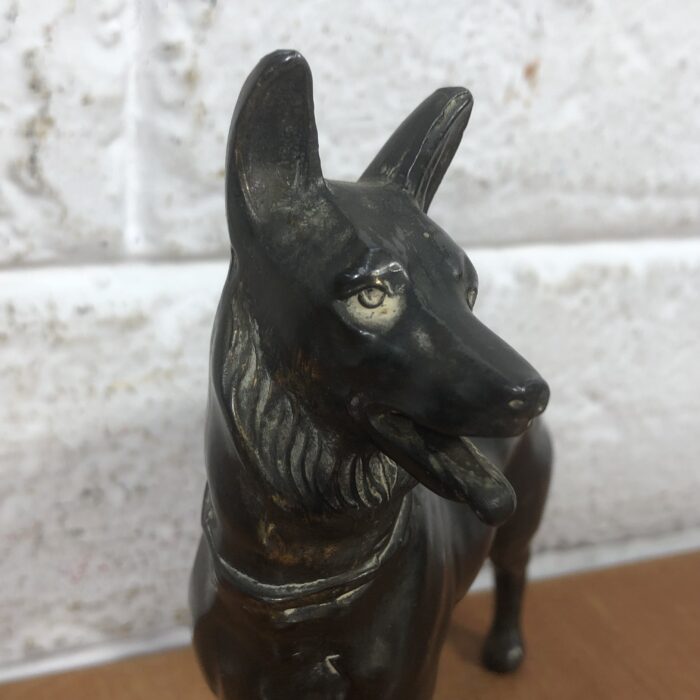 Vintage Cast Iron German Shepherd Statuette - Image 2