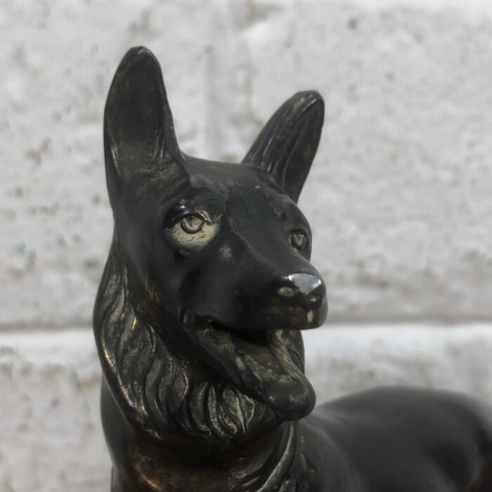 Vintage Cast Iron German Shepherd Statuette - Image 3