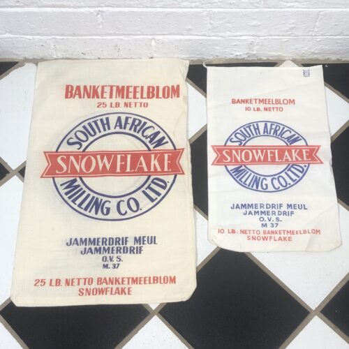 Vintage South African Snowflake Milling Co. Cake Flour Bags