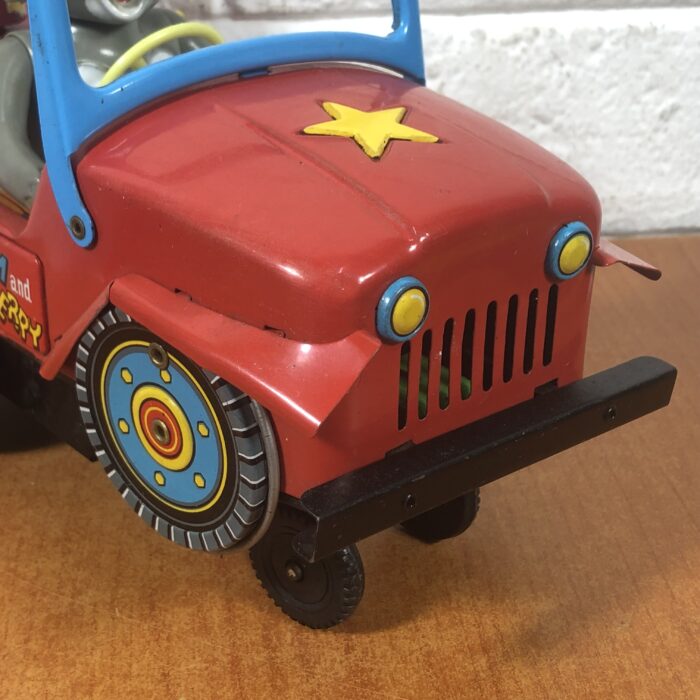 RARE Vintage 1960s Tom & Jerry Tin Toy Jeep Model (Made in Japan) - Image 2