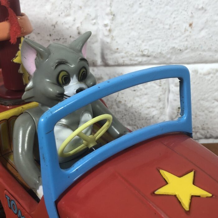 RARE Vintage 1960s Tom & Jerry Tin Toy Jeep Model (Made in Japan) - Image 3
