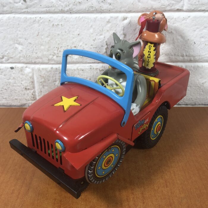 RARE Vintage 1960s Tom & Jerry Tin Toy Jeep Model (Made in Japan) - Image 7