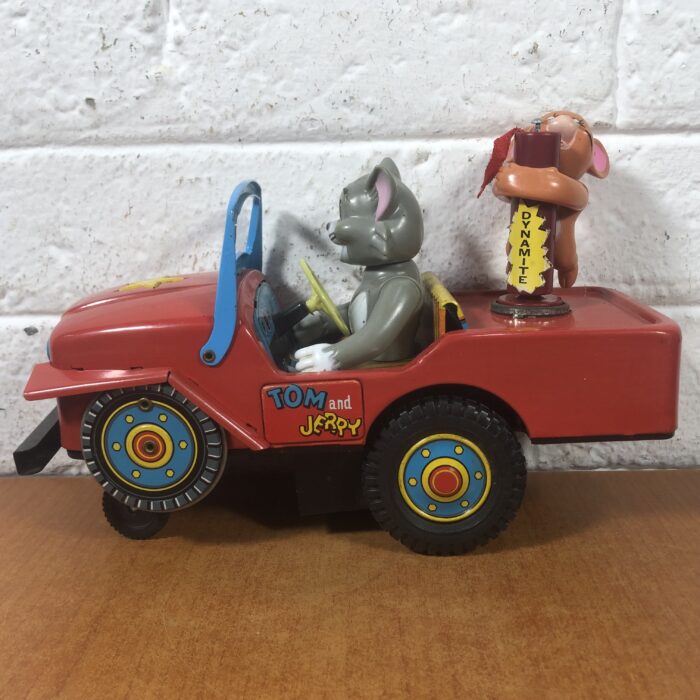 RARE Vintage 1960s Tom & Jerry Tin Toy Jeep Model (Made in Japan) - Image 11
