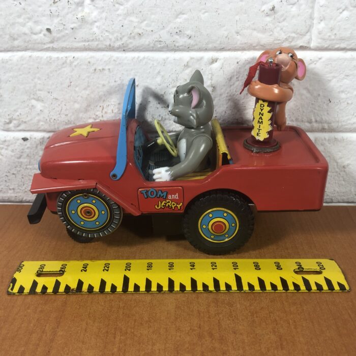 RARE Vintage 1960s Tom & Jerry Tin Toy Jeep Model (Made in Japan) - Image 16