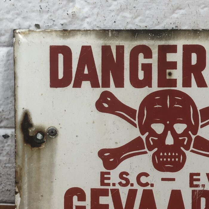 Vintage Enamel Danger Sign - Image 2