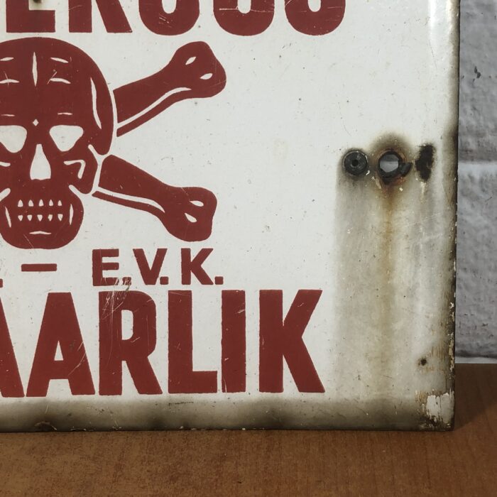 Vintage Enamel Danger Sign - Image 6