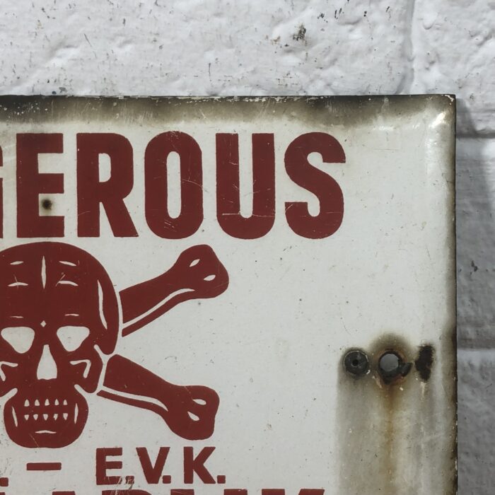 Vintage Enamel Danger Sign - Image 5