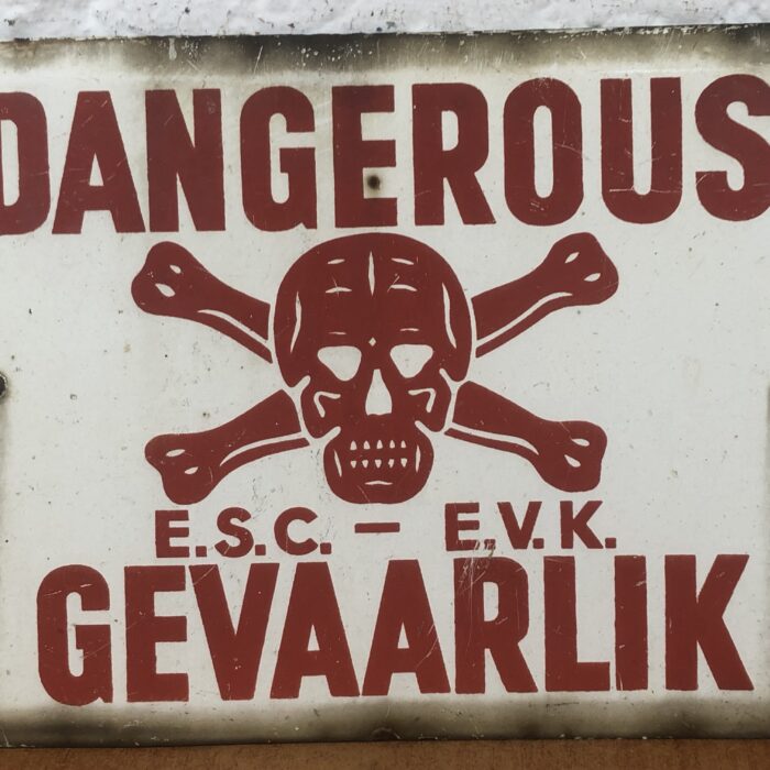 Vintage Enamel Danger Sign - Image 4