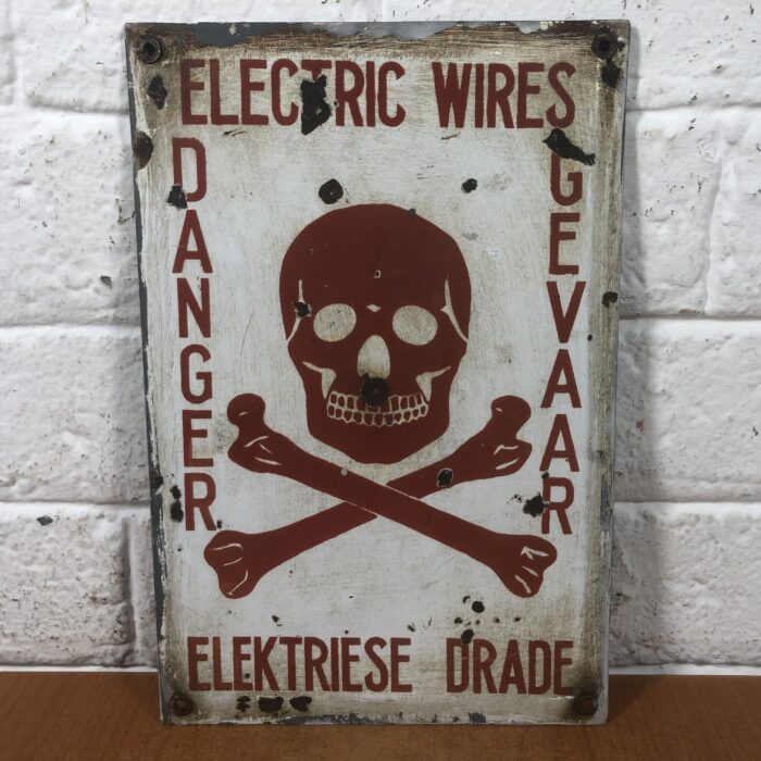Vintage Enamel Danger Sign