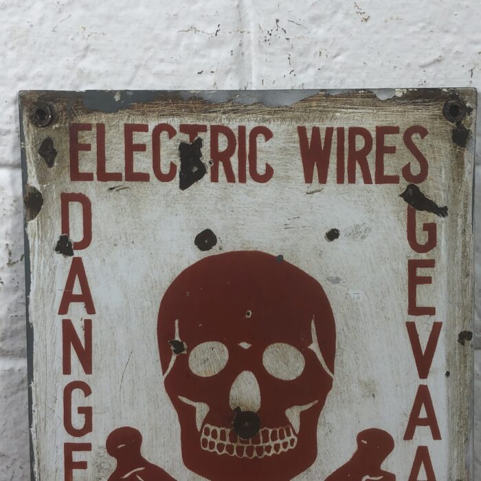 Vintage Enamel Danger Sign - Image 2