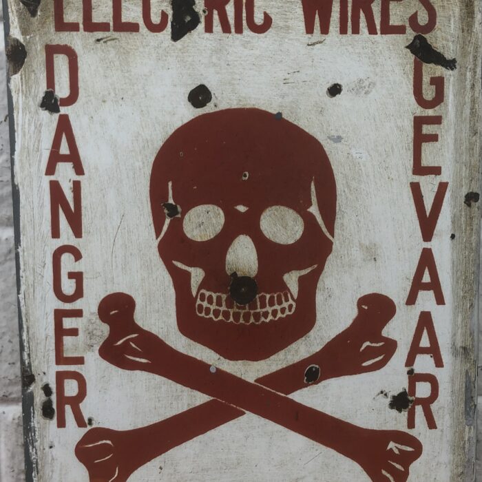 Vintage Enamel Danger Sign - Image 3