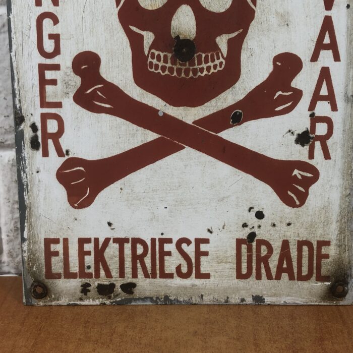 Vintage Enamel Danger Sign - Image 4