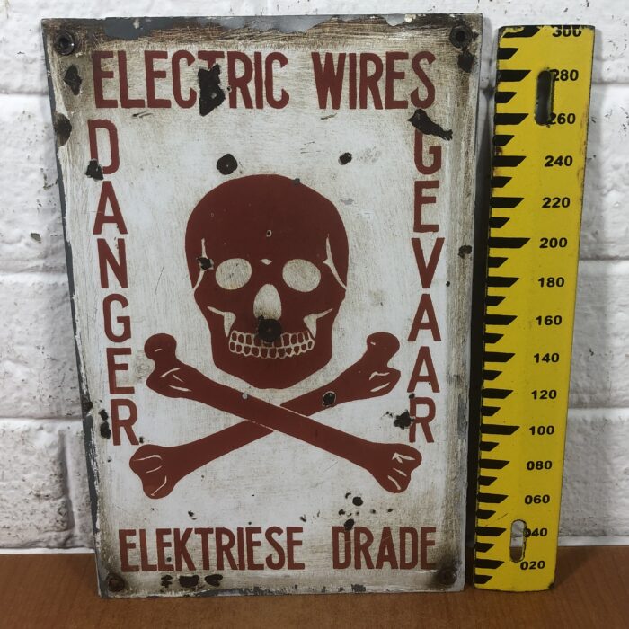 Vintage Enamel Danger Sign - Image 6