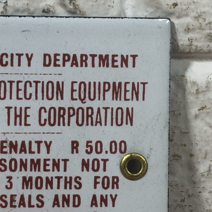 Small Vintage Enamel City Electricity Department Sign - Image 3