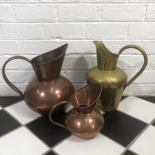 Vintage De Klerk Copper & Brass Decorative Jugs