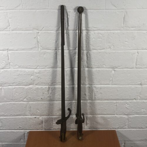 RARE Antique 1880s Pair of French Bayonet Fire Irons