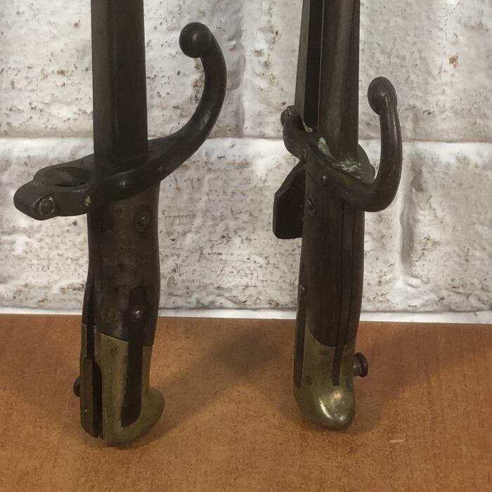RARE Antique 1880s Pair of French Bayonet Fire Irons - Image 2