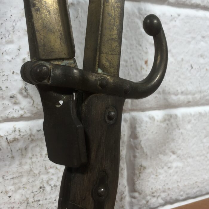 RARE Antique 1880s Pair of French Bayonet Fire Irons - Image 9