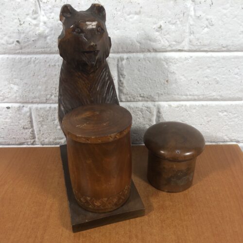 Vintage Swartzwald Wooden Carved Tobacco Pots (South Germany)